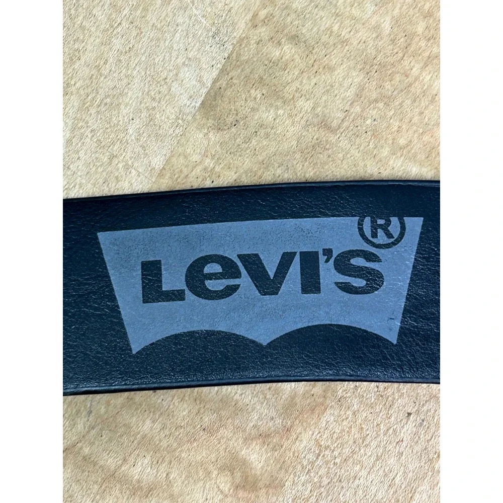 Levi's Belt‎ Mens L Black Synthetic Leather 11LP120049 Hexagonal Buckle Casual